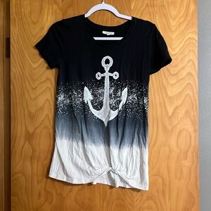 Ombré. Blue Colored  Anchor. Knot on bottom size s